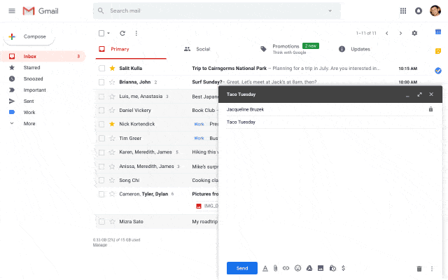 New Gmail, material redesign